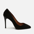 Women's Leather Stiletto Heels - Black