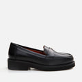 Women's Leather Loafers - Black