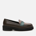 Women's Leather Burgundy Loafer - Khaki