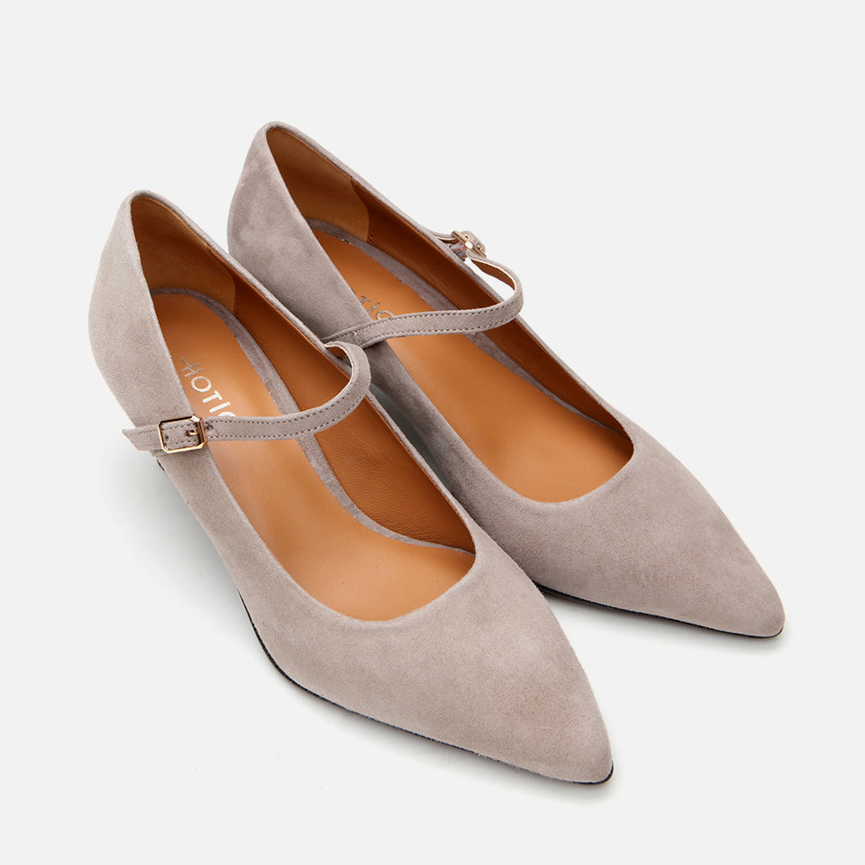 Women’s Leather Mary Jane Stiletto - Taupe