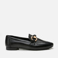 Women's Leather Loafers - Black