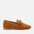 Women's Leather Beige Loafer - Camel