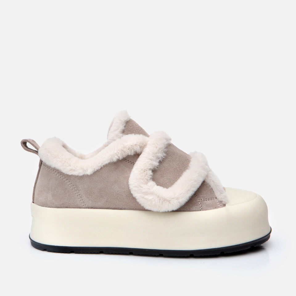 Women’s Leather Trainers - Taupe