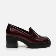 Women’s Block-Heel Shoes - Burgundy