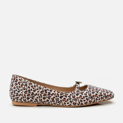 Women’s Leather Mary Jane Leopard Pattern Flats