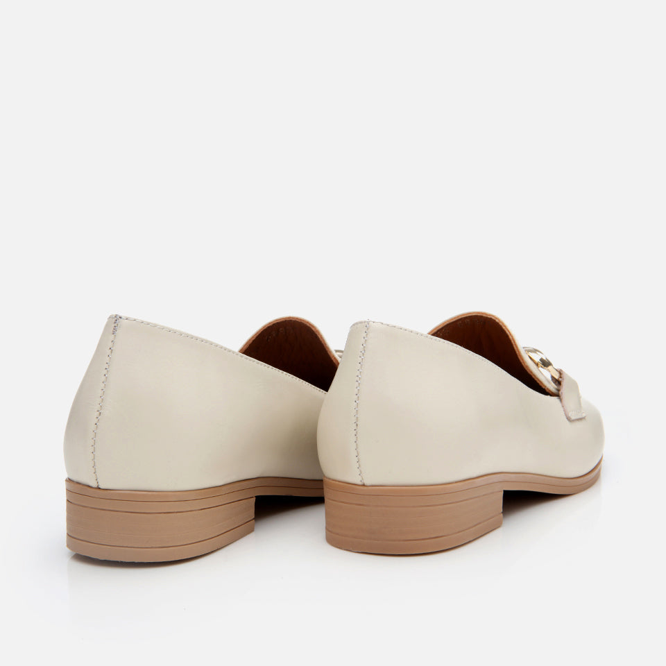 Women's Leather Loafer - Ecru
