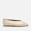 Women's Rugan Leather Ballet Flats - Beige