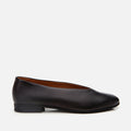 Women's Leather Ballet Flats - Black