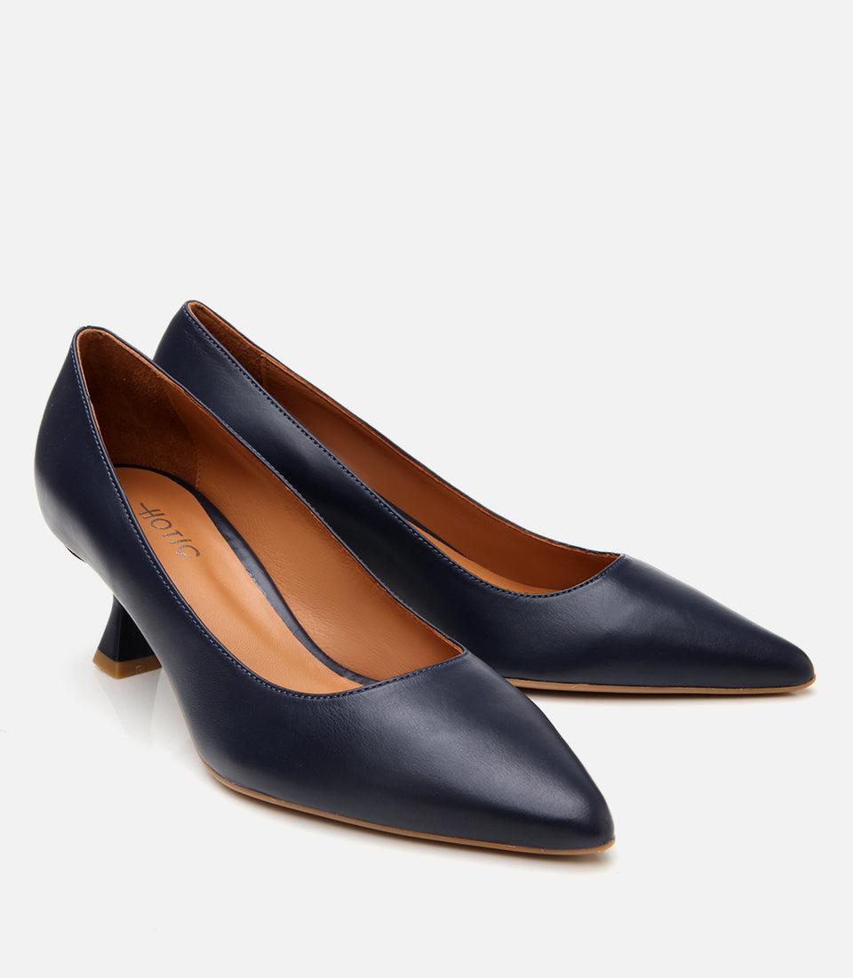 Women’s Leather Flexible Sole Stiletto - Navy