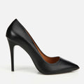 Women's Leather Stiletto Heels - Black