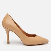 Women’s Leather High-Heeled Stiletto - Beige