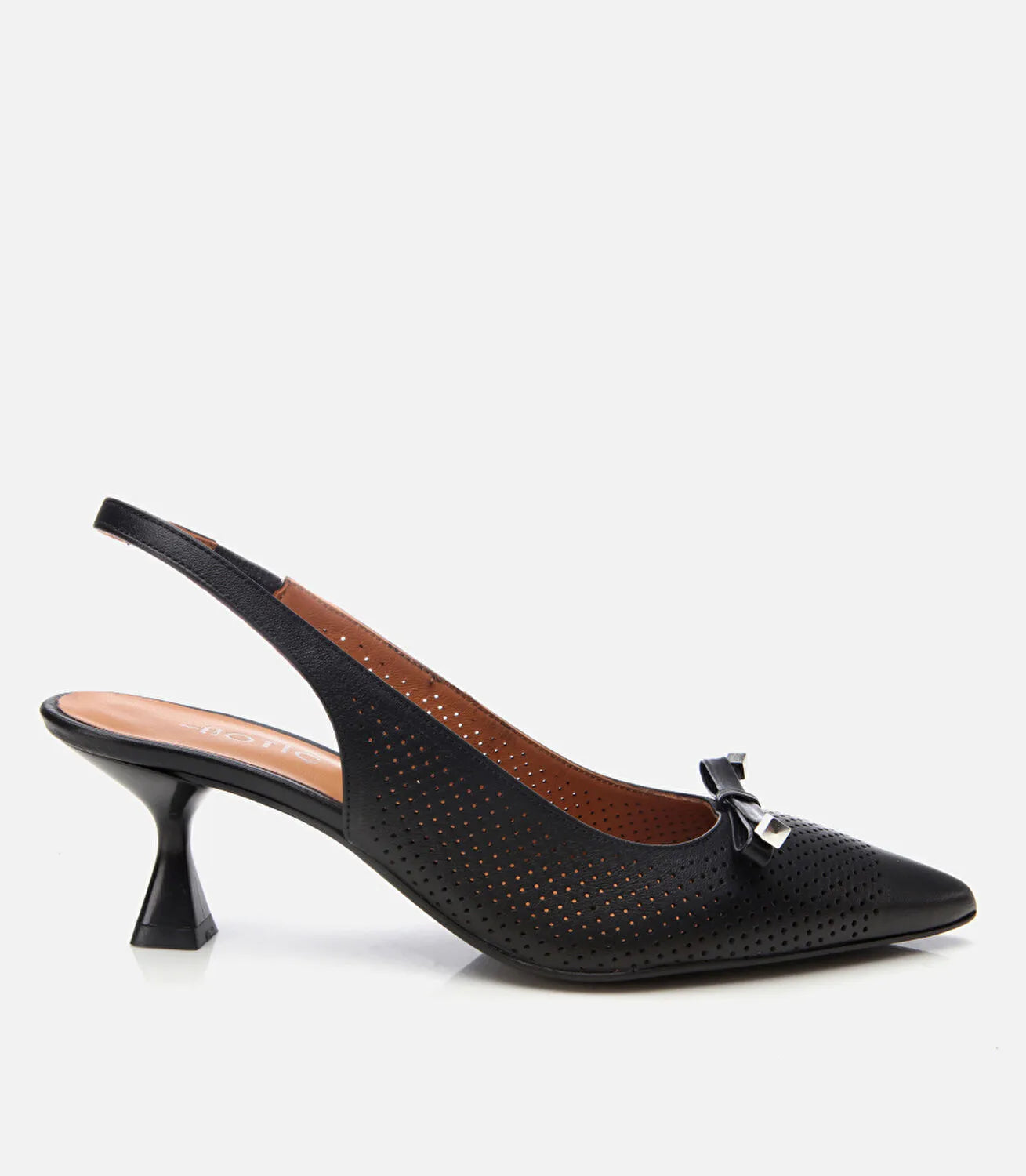 Women's Leather Stiletto Heels - Black