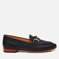 Women's Leather Buckle Classic Loafer - Black