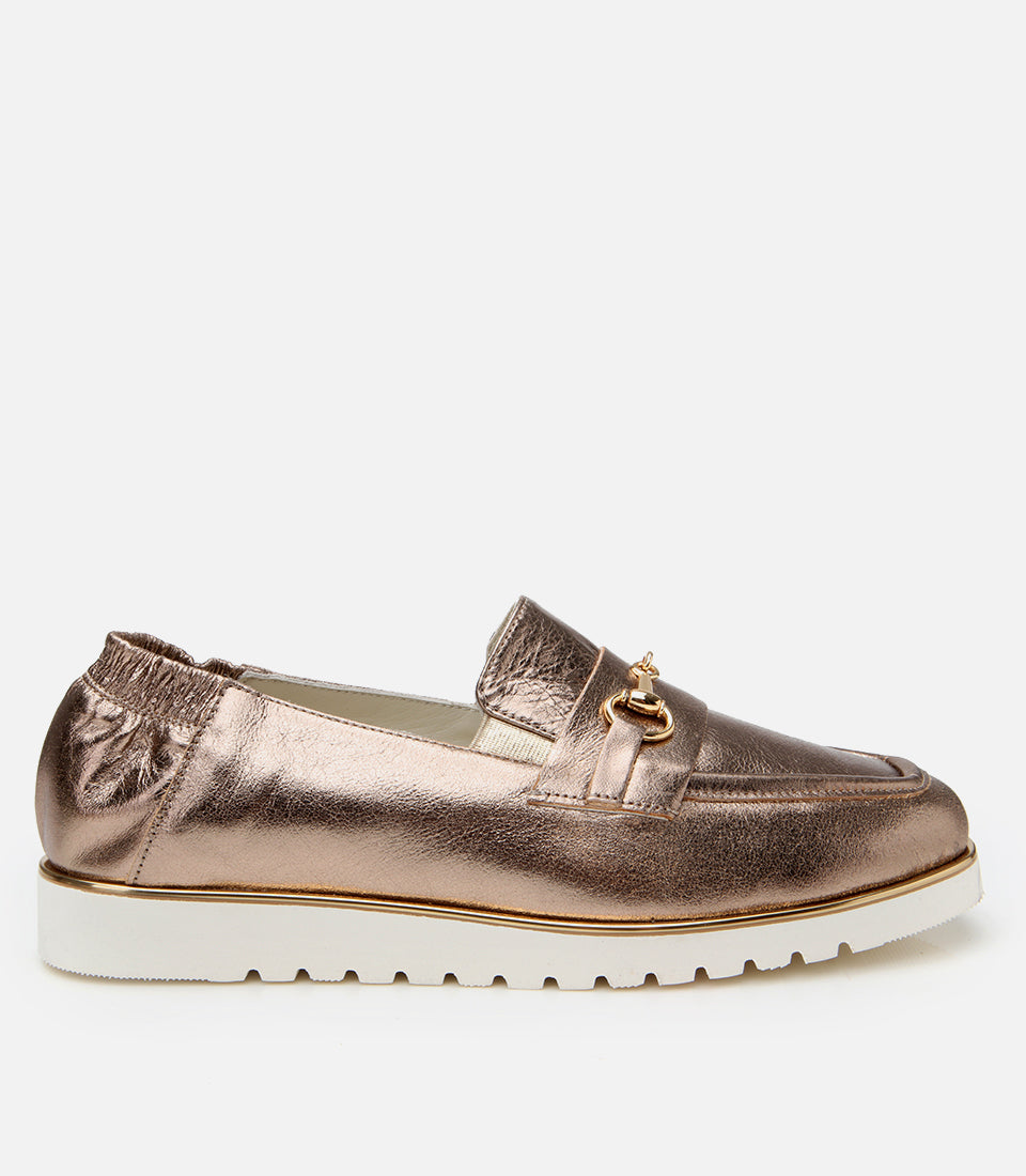 Women's Leather Loafer - Bronze