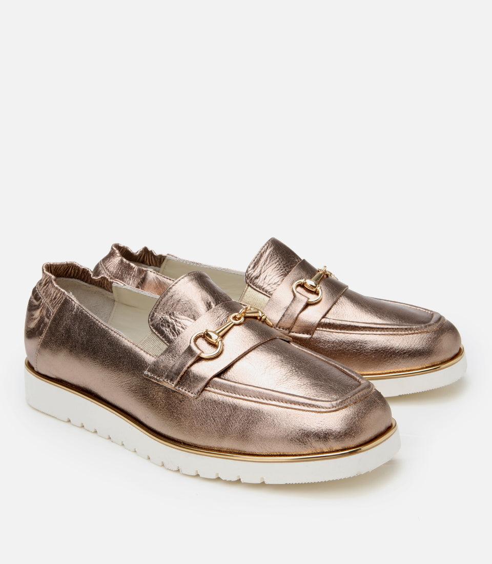 Women's Leather Loafer - Bronze