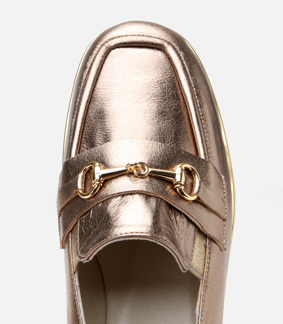 Women's Leather Loafer - Bronze