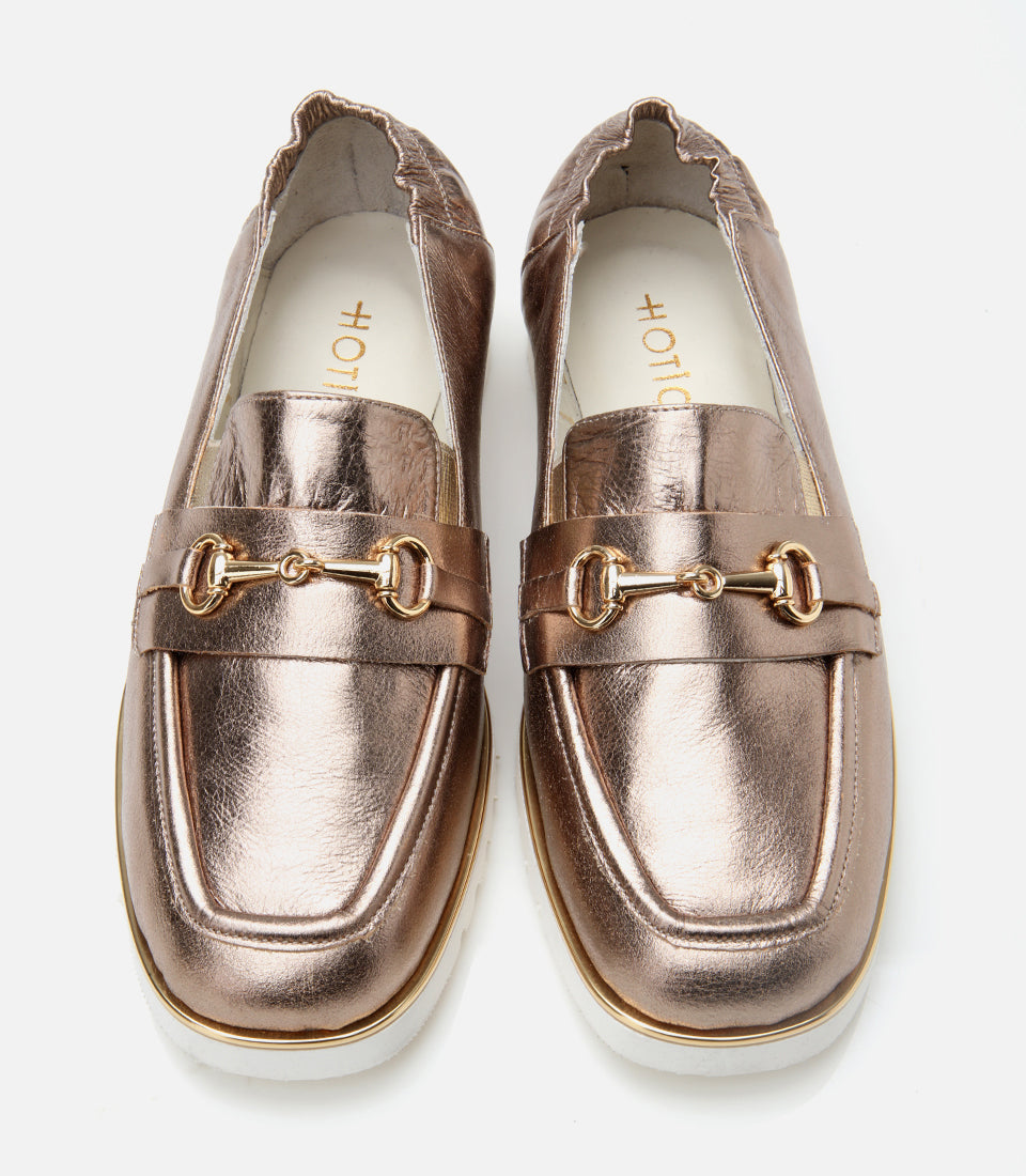 Women's Leather Loafer - Bronze