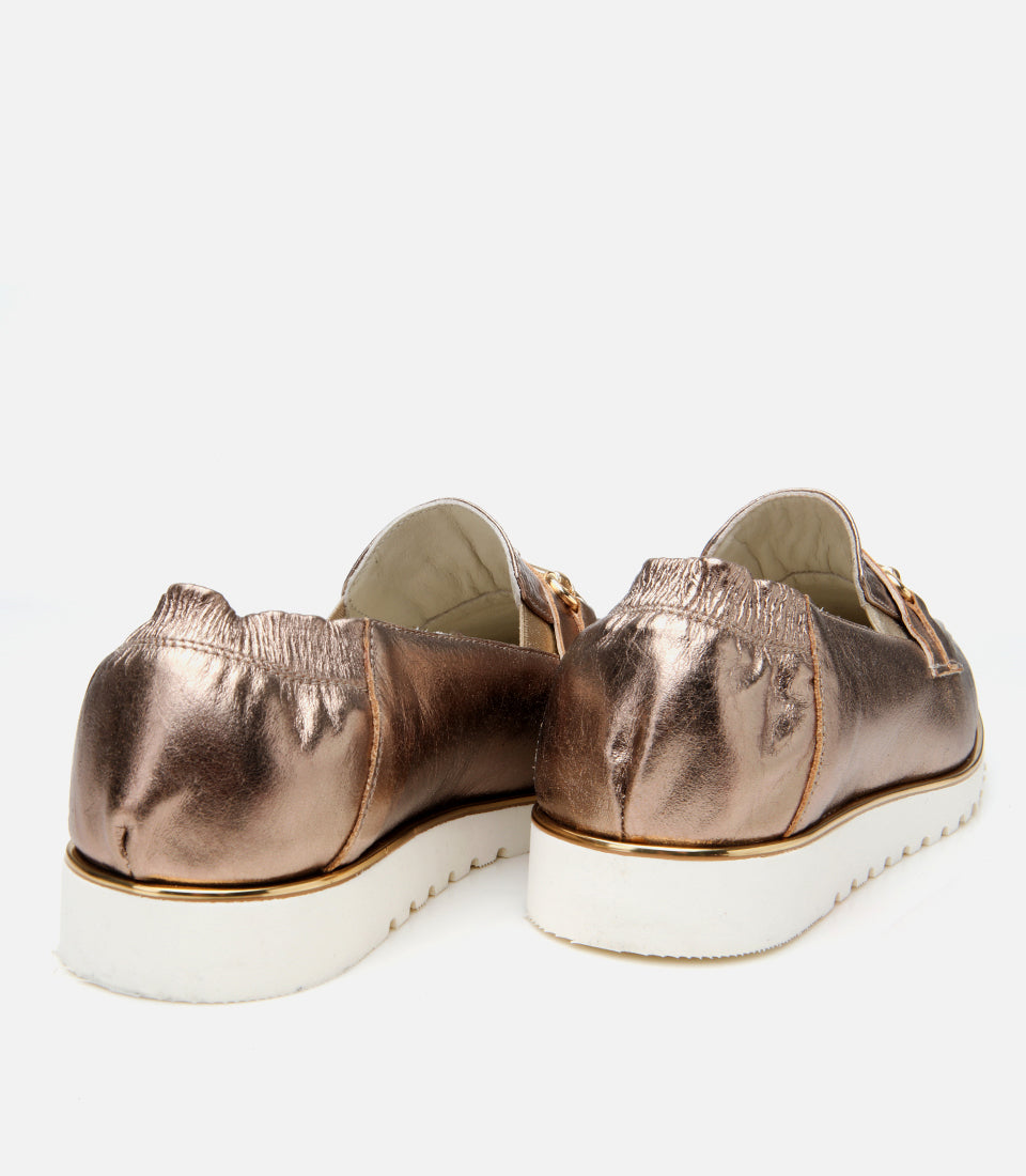 Women's Leather Loafer - Bronze