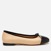 Women’s Leather Bej Flexible Sole Flats - Beige