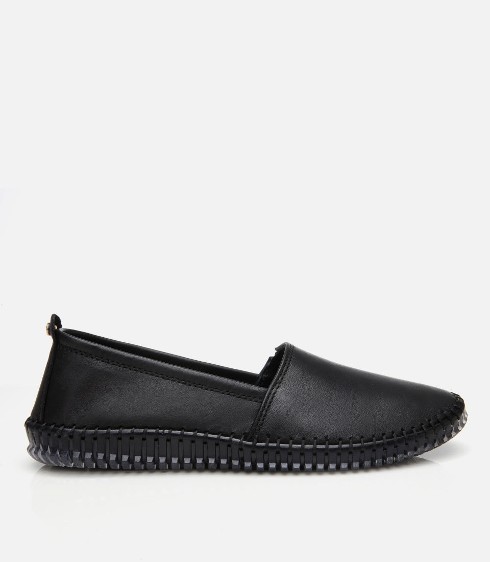 Women's Leather Loafer - Black