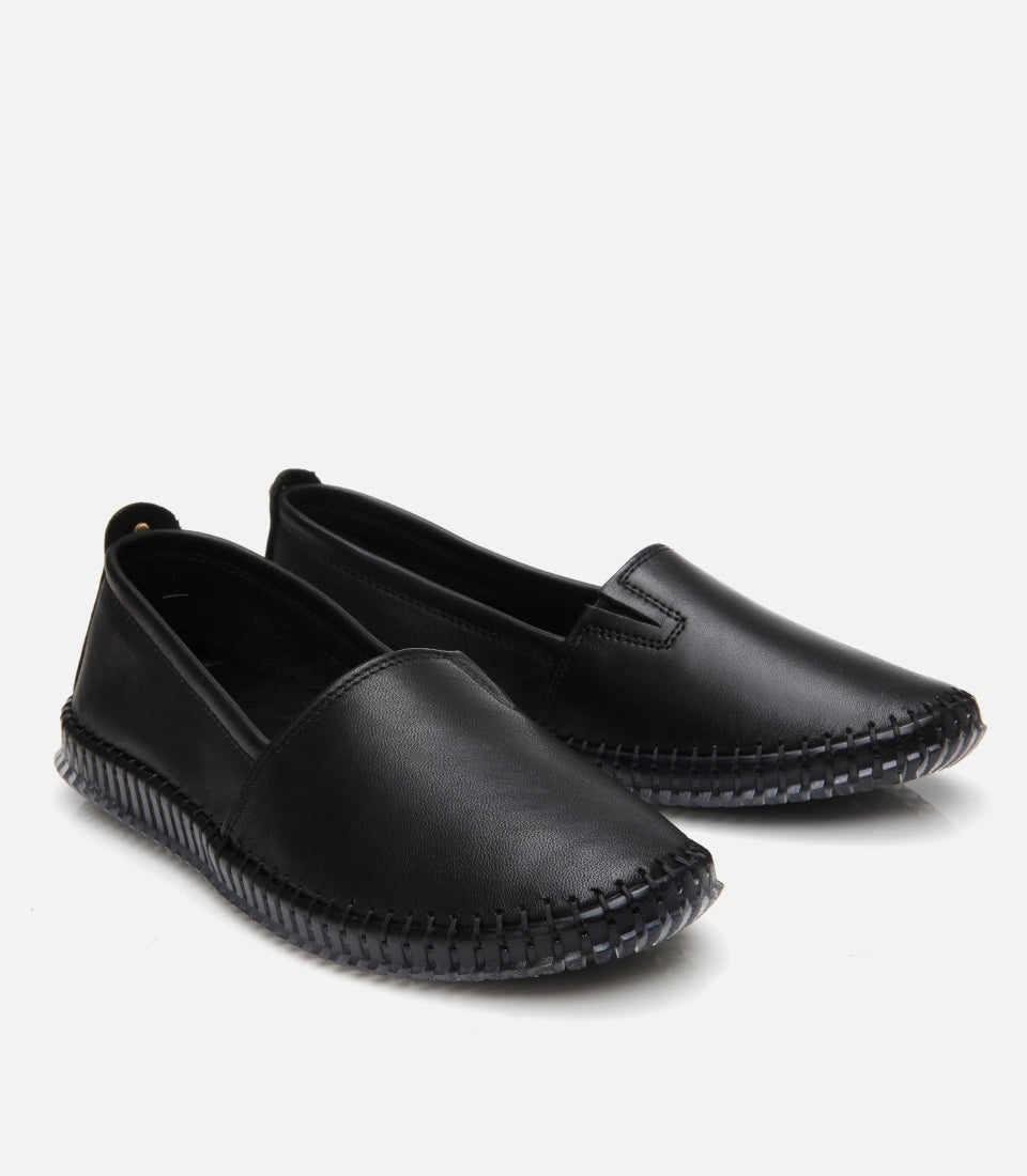 Women's Leather Loafer - Black