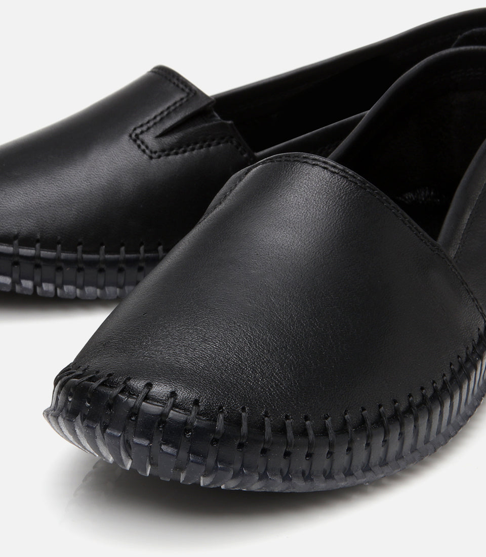 Women's Leather Loafer - Black