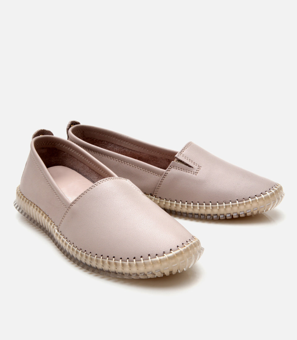 Women's Leather Loafer - Taupe