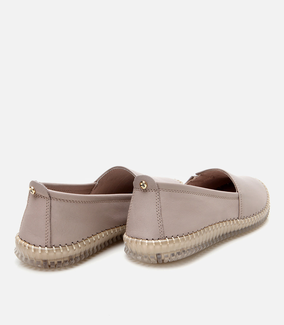 Women's Leather Loafer - Taupe