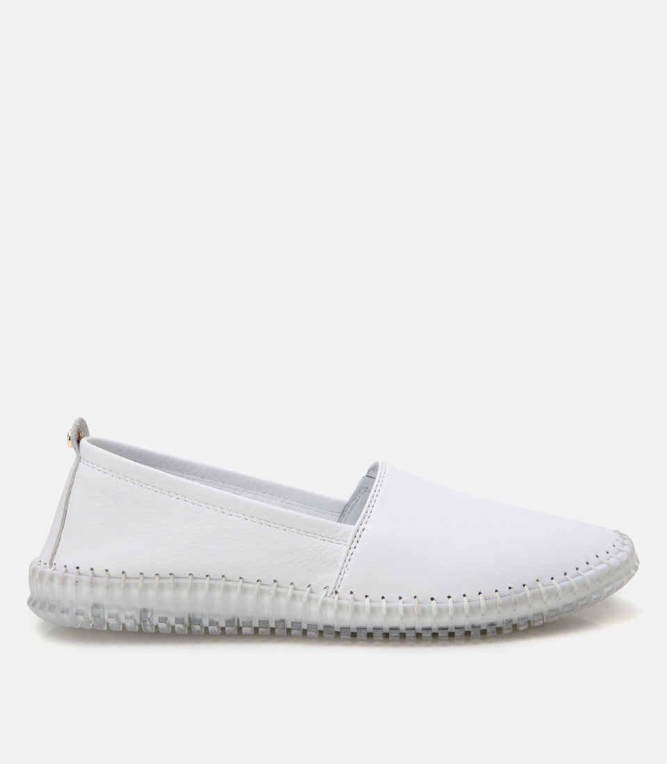 Women's Leather Loafer - White