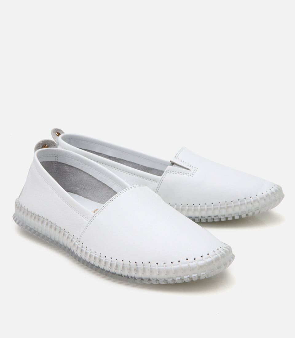 Women's Leather Loafer - White
