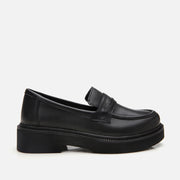 Women’s Leather Block Sole Classic Loafer - Black