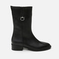 Women's Leather Ankle Boots - Black