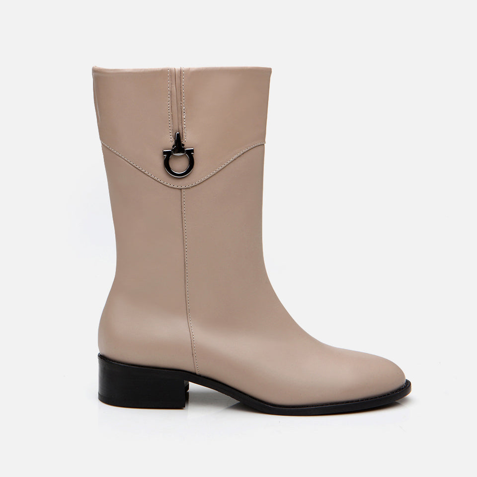 Women’s Leather Boots - Taupe