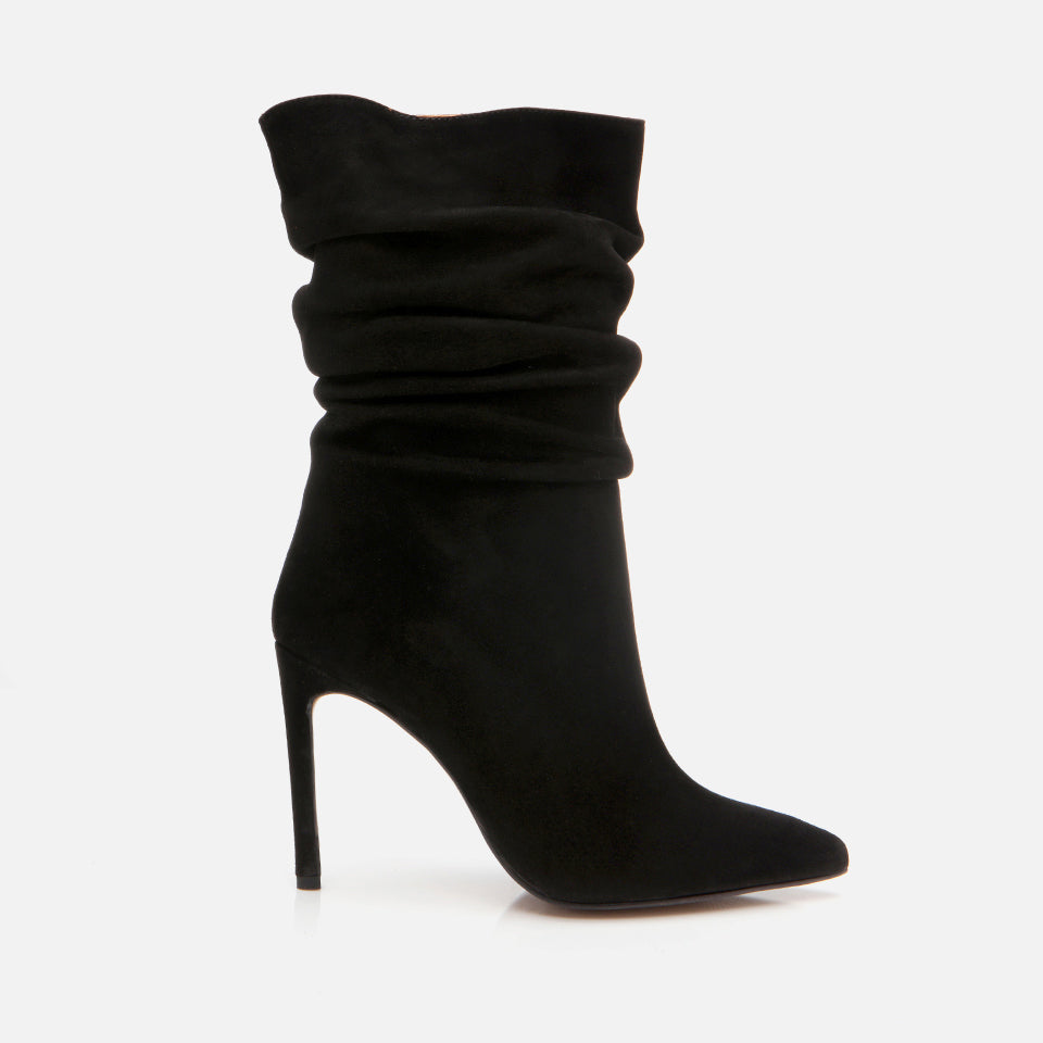 Women’s Suede Leather Boots - Black