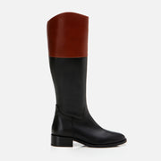 Women's Genuine Leather Knee-High Boots - Black