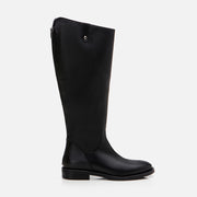 Women's Genuine Leather Knee-High Boots - Black