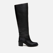 Women’s Genuine Leather Knee-High Boots - Black
