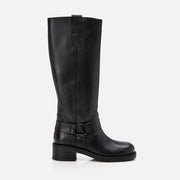 Women’s Genuine Leather Knee-High Boots - Black