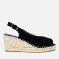 Women's Suede Wedge Sandals - Black