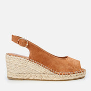 Women's Suede Wedge Sandals - Tan