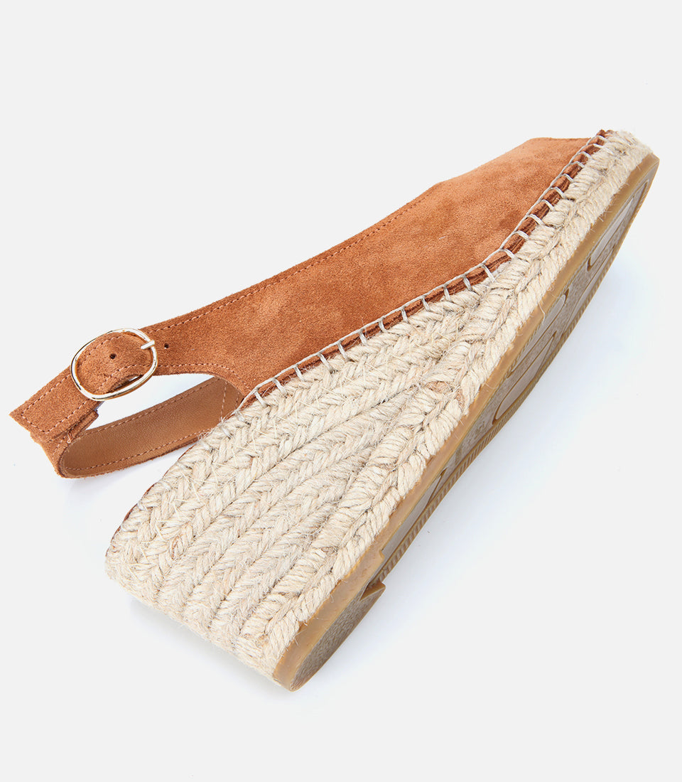 Women's Suede Wedge Sandals - Tan