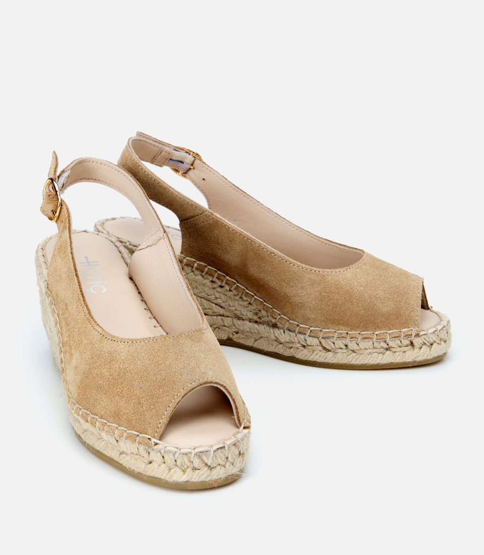 Women's Suede Wedge Sandals - Taupe
