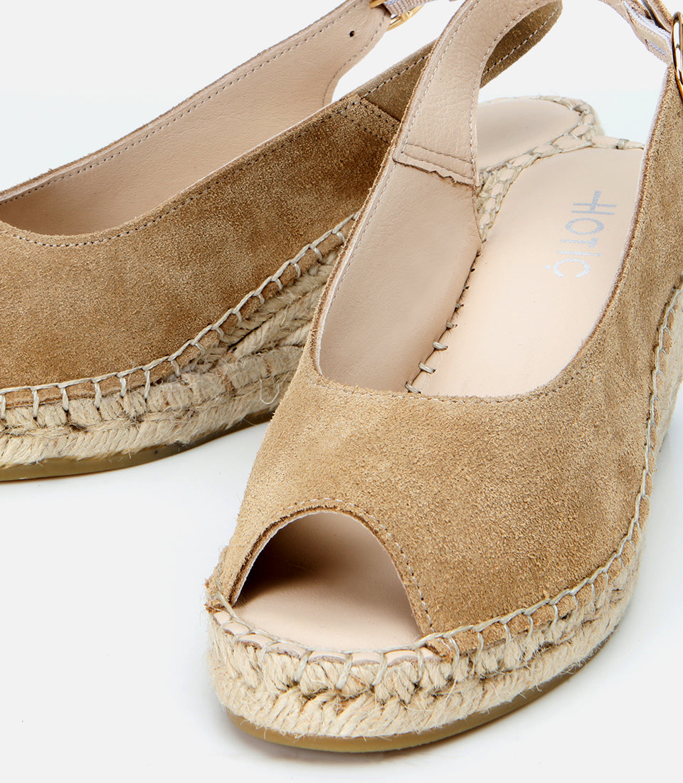 Women's Suede Wedge Sandals - Taupe