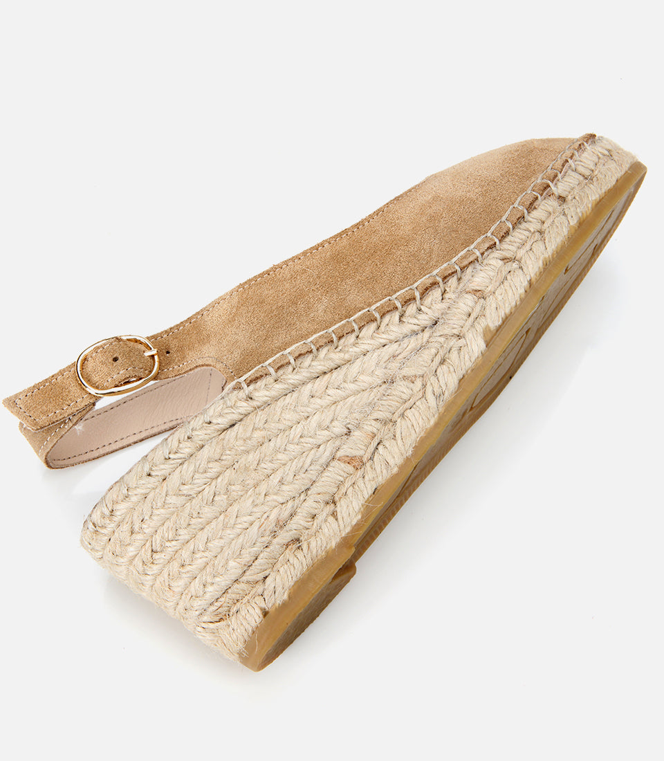 Women's Suede Wedge Sandals - Taupe