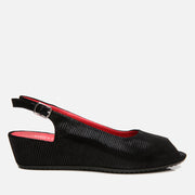Women's Suede Wedge Sandals - Black