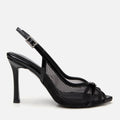 Women's Leather Heeled Sandals - Black