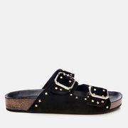 Women's Suede Slides - Black
