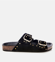 Women's Suede Slides - Black