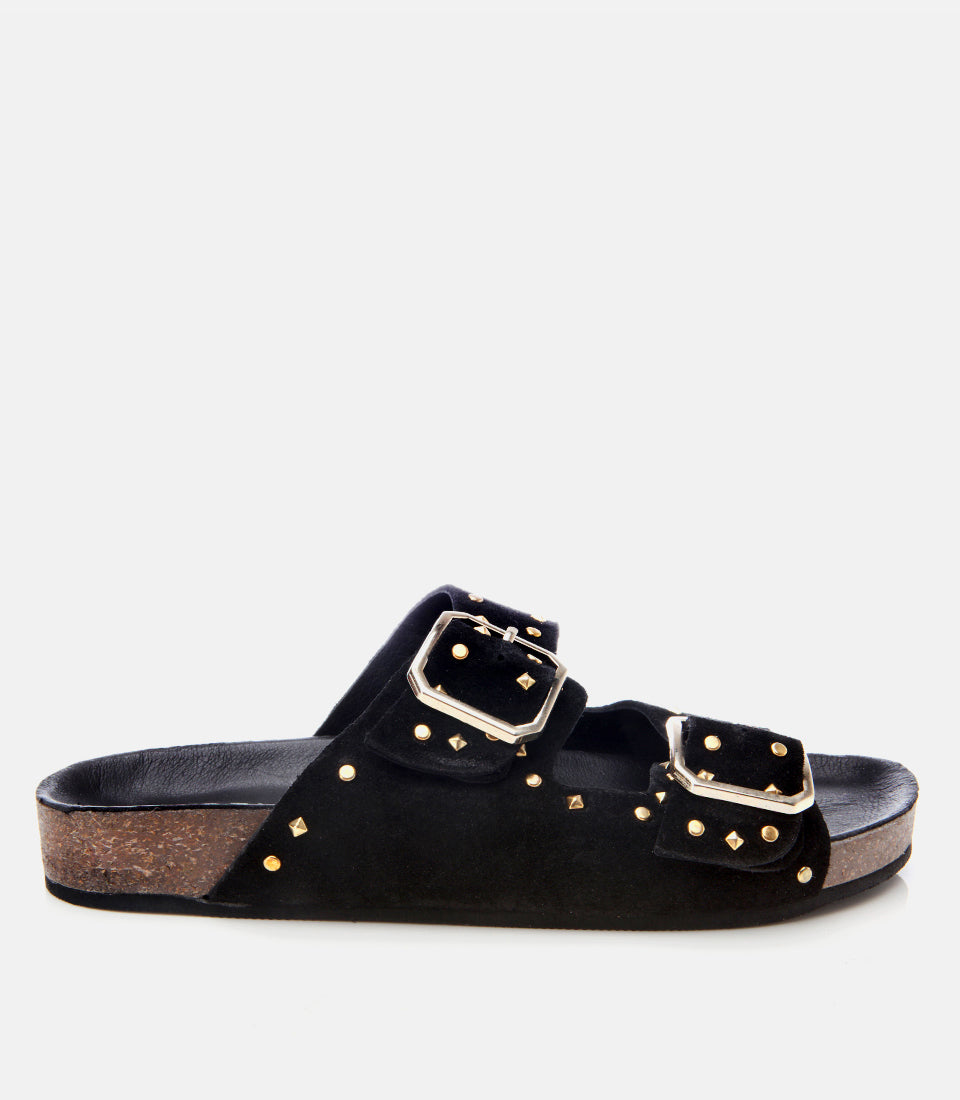 Women's Suede Slides - Black