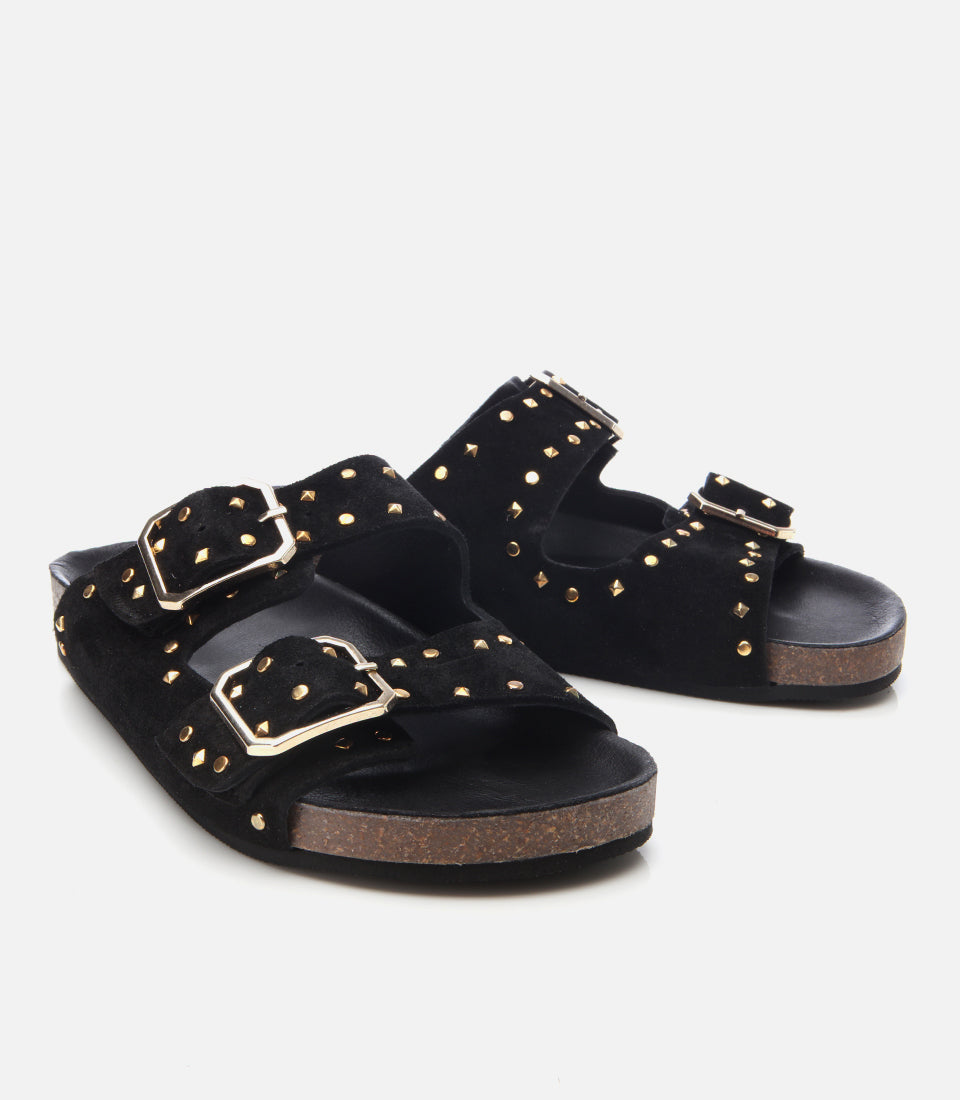 Women's Suede Slides - Black